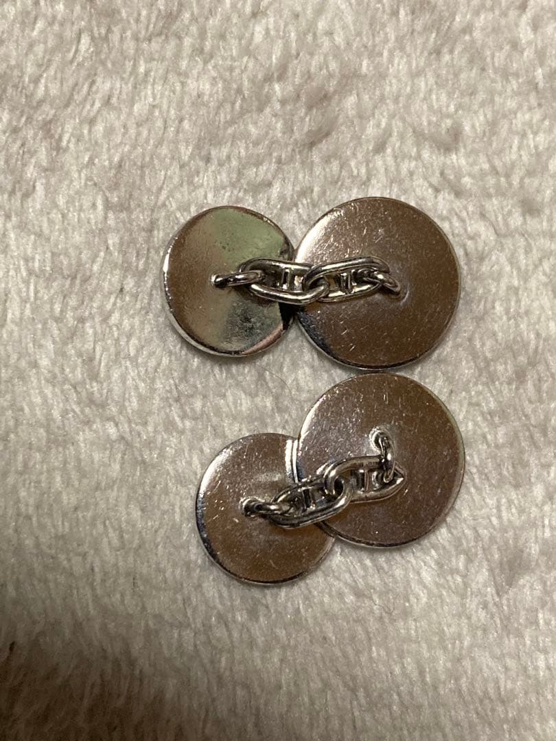 メ*長様 HERMES カフリンクス 黒 シルバー