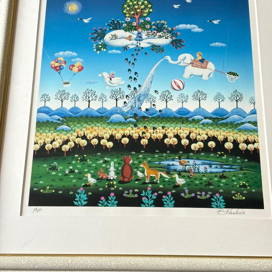 ビン・カシワ 花を咲かそう シルクスクリーン 200部限定 額装 C