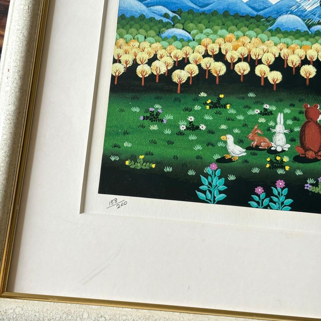 ビン・カシワ 花を咲かそう シルクスクリーン 200部限定 額装 C