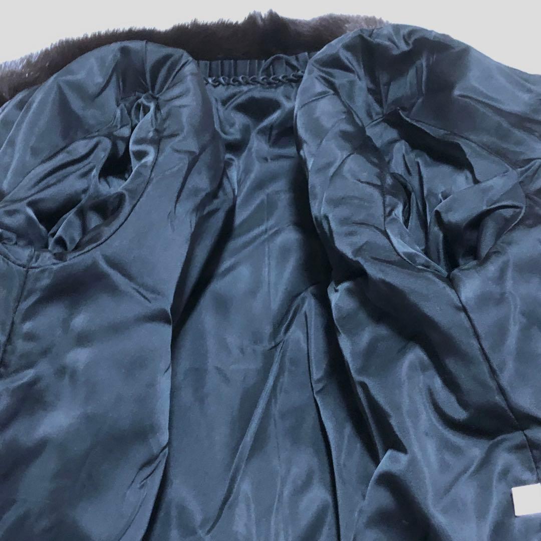 【希少】SAFURON サフロン　毛皮　ファーコート　ロングコート こげ茶