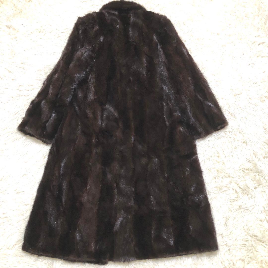 【希少】SAFURON サフロン　毛皮　ファーコート　ロングコート こげ茶
