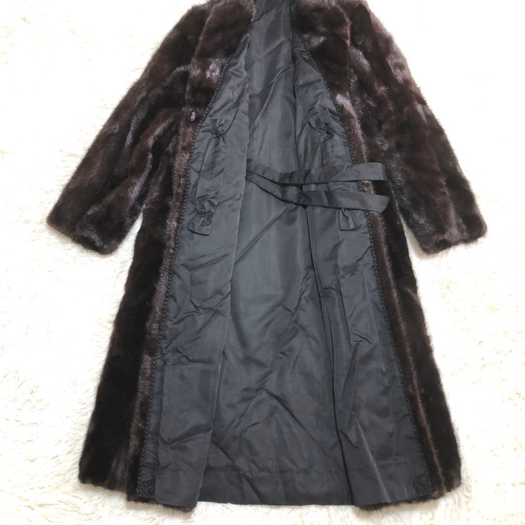 【希少】SAFURON サフロン　毛皮　ファーコート　ロングコート こげ茶