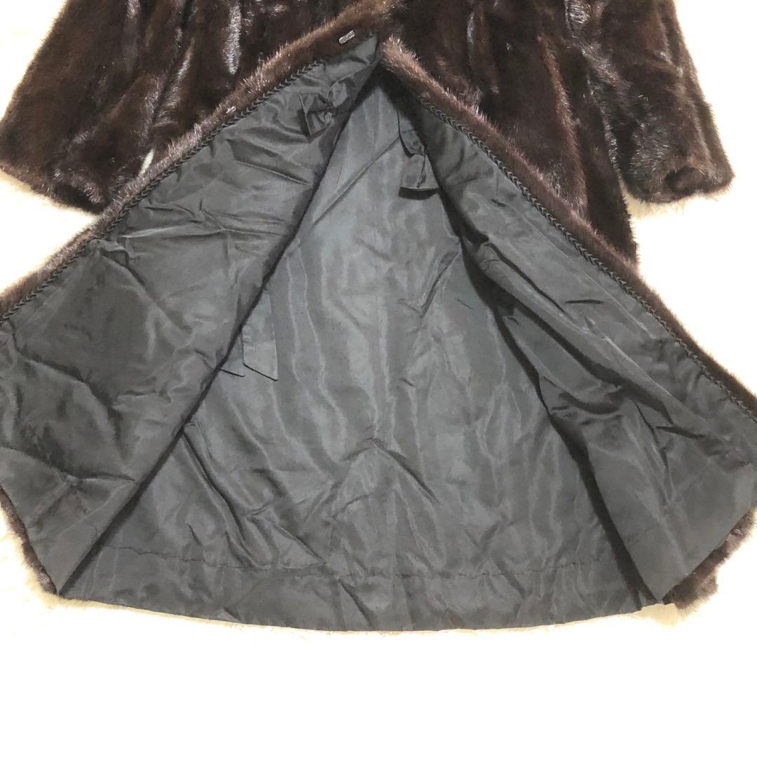 【希少】SAFURON サフロン　毛皮　ファーコート　ロングコート こげ茶