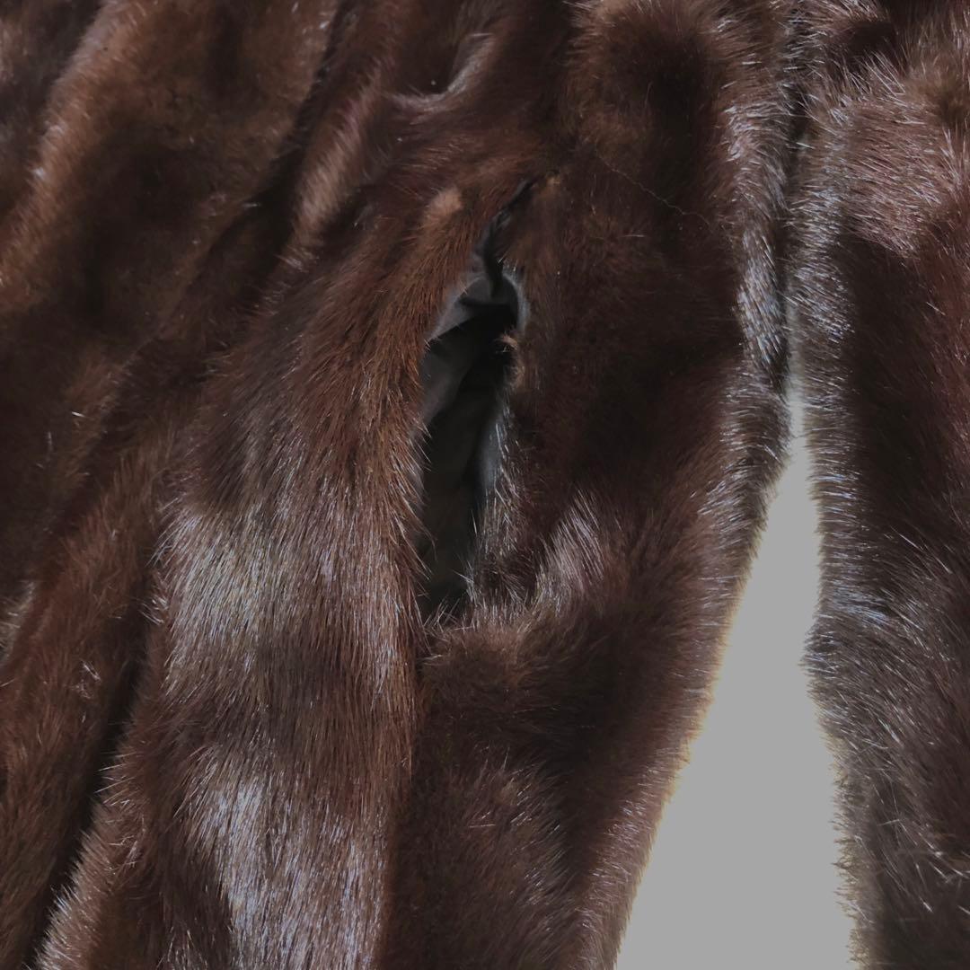 【希少】SAFURON サフロン　毛皮　ファーコート　ロングコート こげ茶