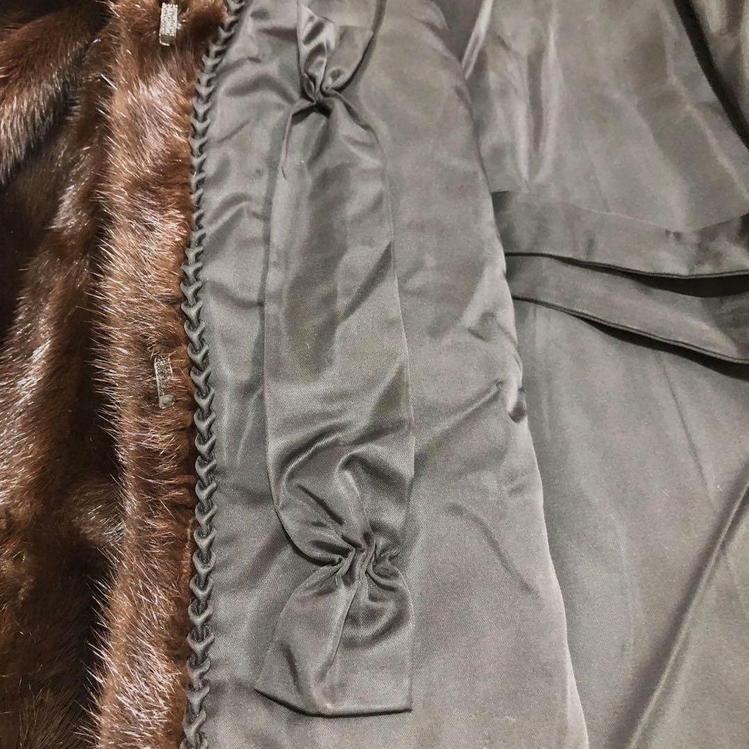 【希少】SAFURON サフロン　毛皮　ファーコート　ロングコート こげ茶