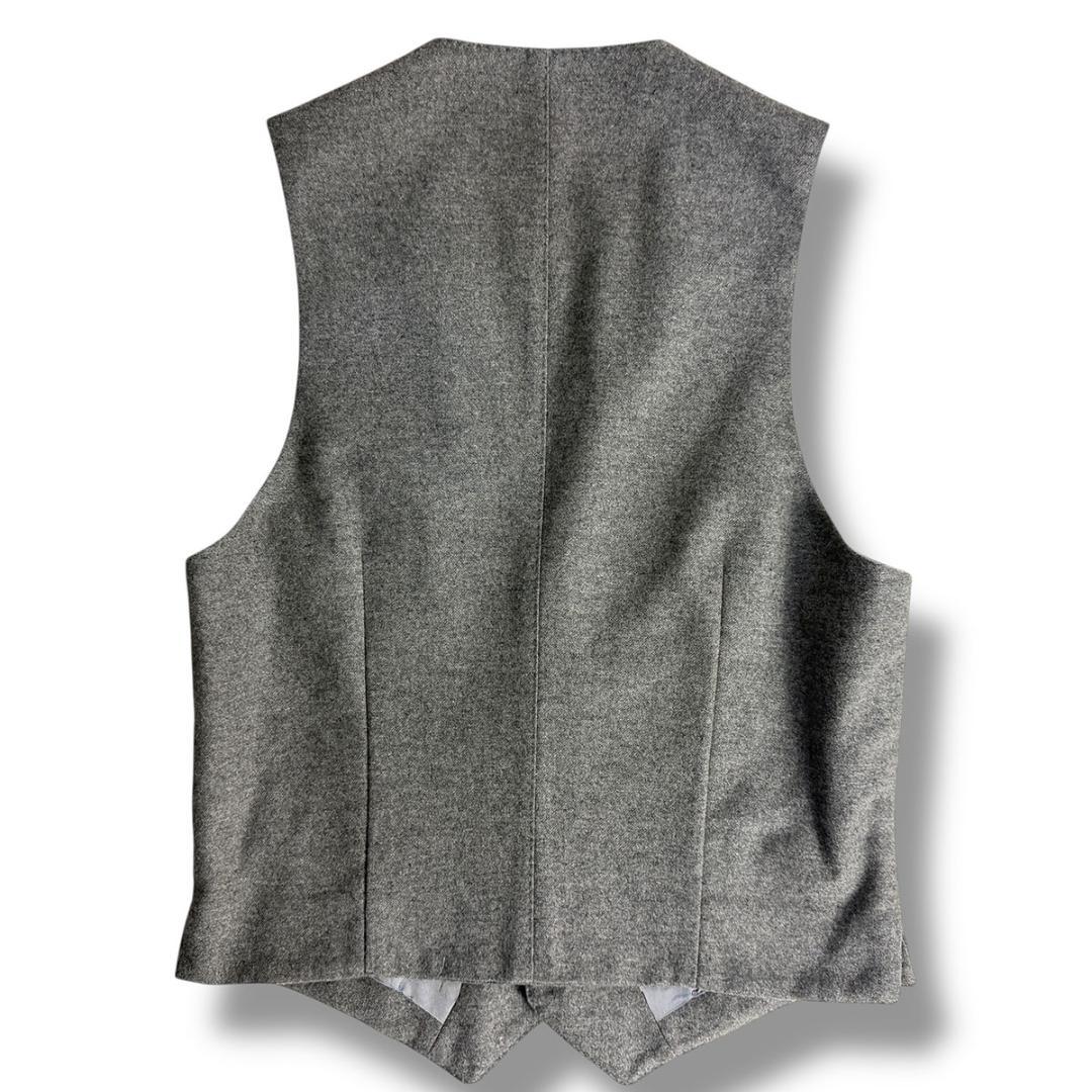 J7383 美品 リングヂャケット フランネル3ピーススーツ グレー 44