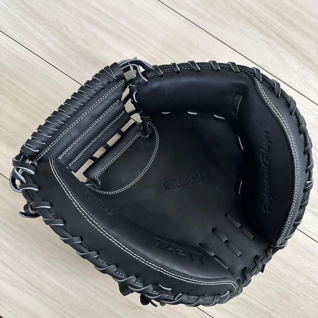 【新品未使用】ZETT 硬式用キャッチャーミット黒ブラック