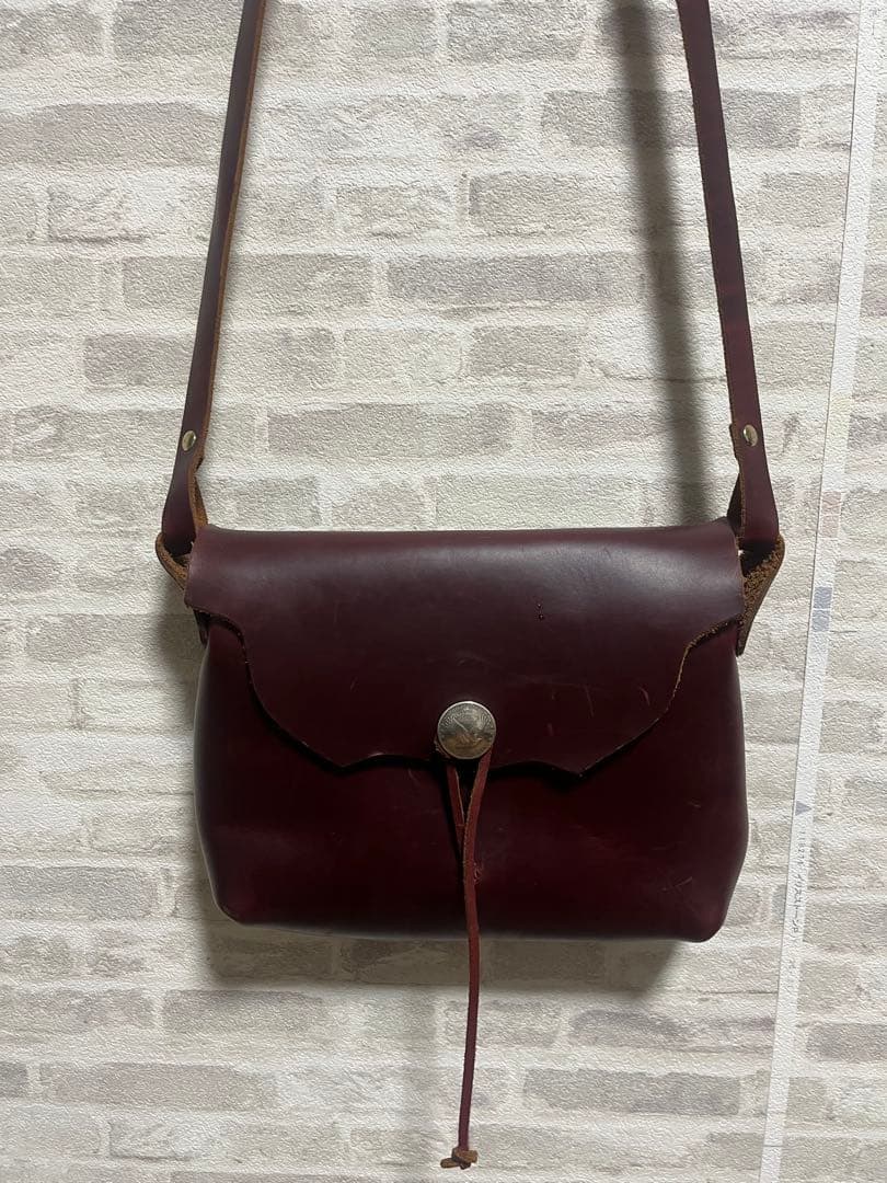 namnamフェルナンドレザー　ショルダーバッグ　バーガンディ レザー