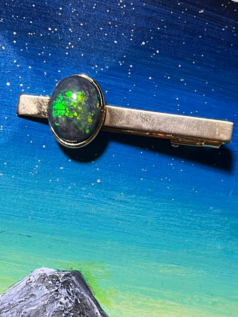 ミポリンさま専用　他の方は入札されないでください　ブラックオパール　ネクタイピン