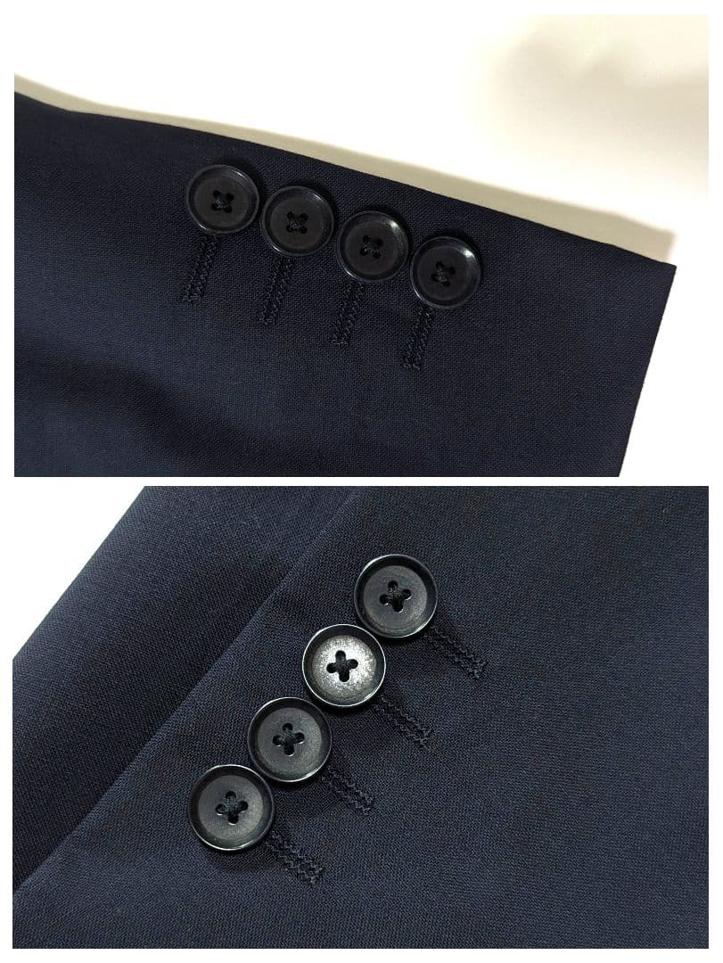 未使用級★TOMORROWLAND　120Sウール　テーラードジャケット　紺　М