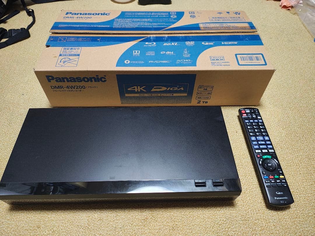 パナソニック DIGA 4Kチューナー内蔵モデル DMR-4W200