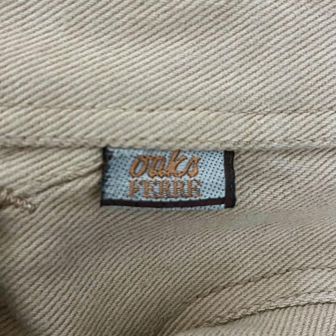 【希少】イタリア製 OAKS by FERRE ベージュ デニムジャケット短丈