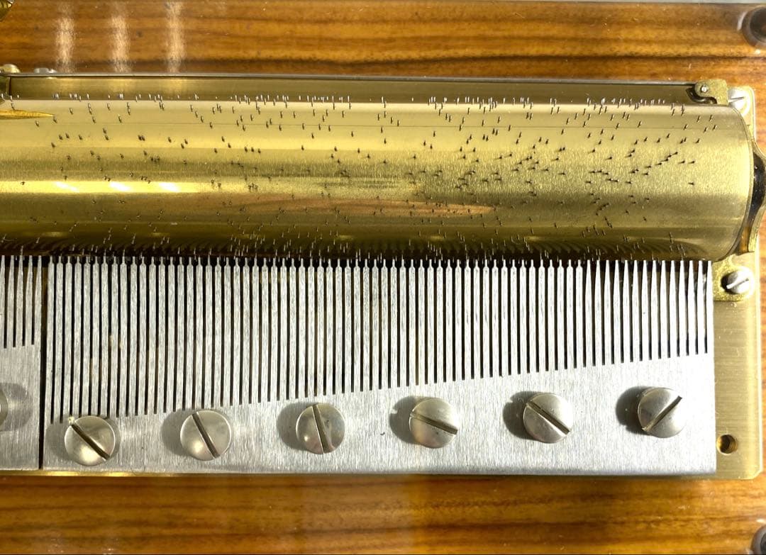 稼働品リュージュシリンダー式オルゴール144弁3曲　東Y7-0217☆1Fチコサ