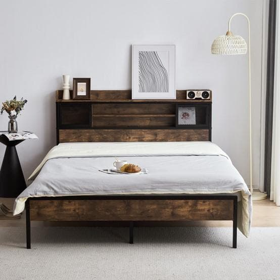 15％セール中！大人気！コンセント・宮付きベッドフレーム ダブル（D）