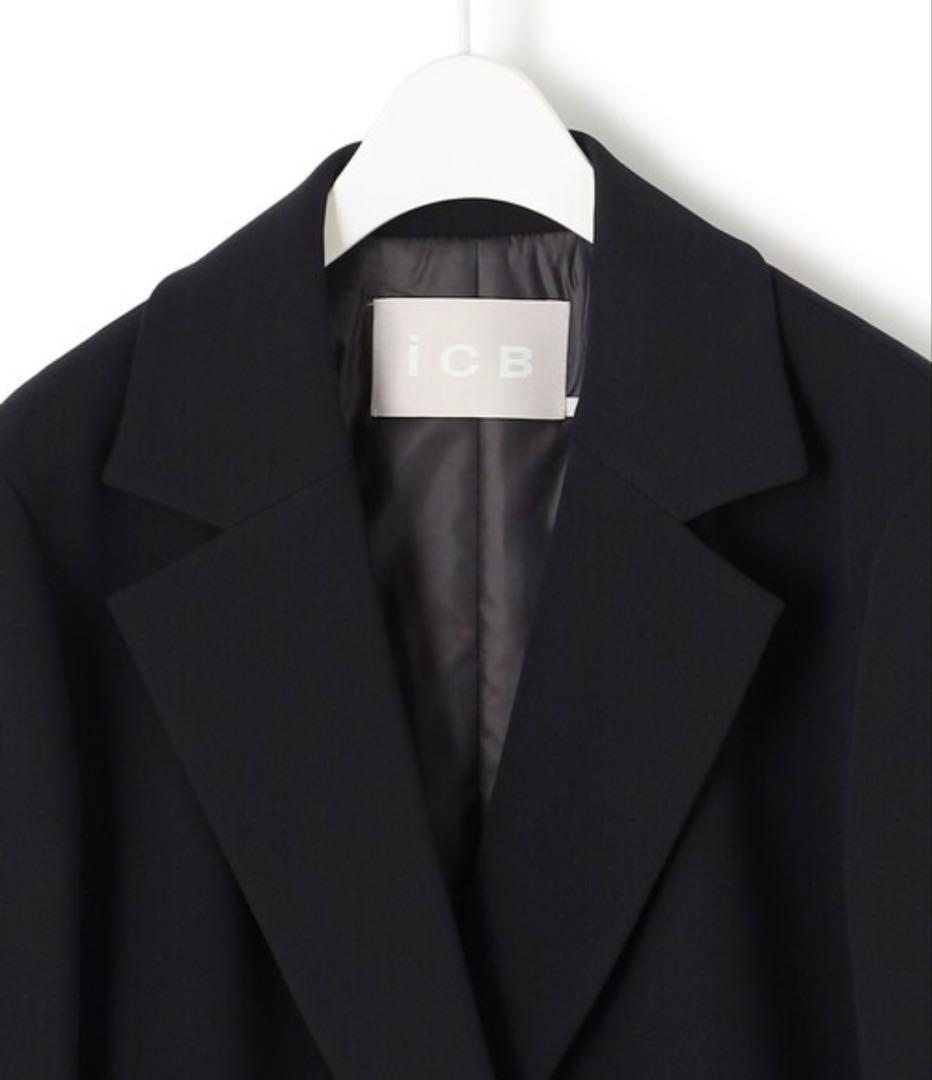 ICB L テーラードダブルジャケット ブラック46サイズ17号19号