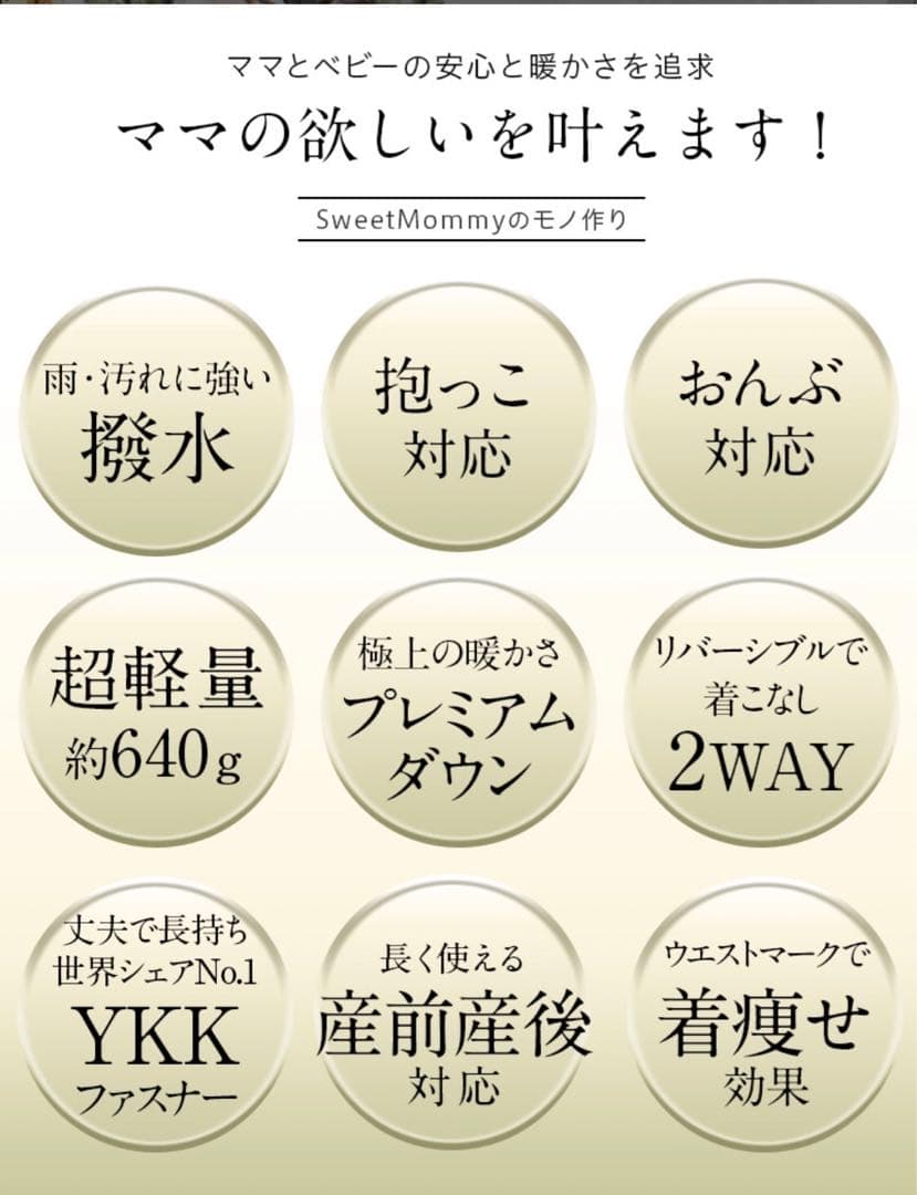 Sweet Mommy プレミアムダウンアウター ブラック　sサイズ