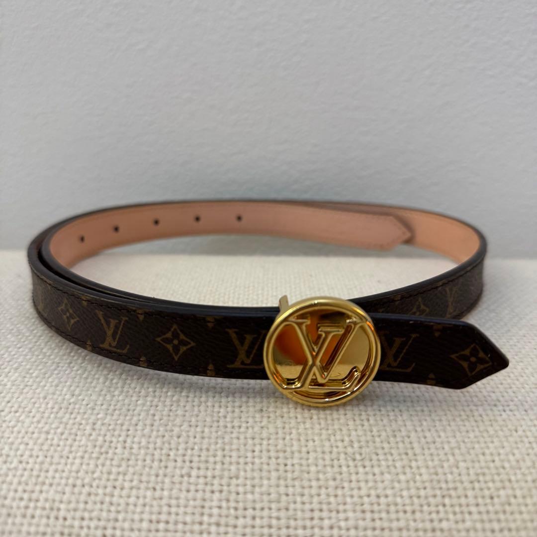 ルイヴィトン ベルト LVサークル 20MM モノグラム　リバーシブル　ピンク