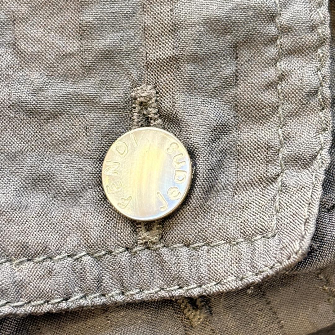 FENDI JEANS ロゴ ジャガード シースルーシャツ Lサイズ