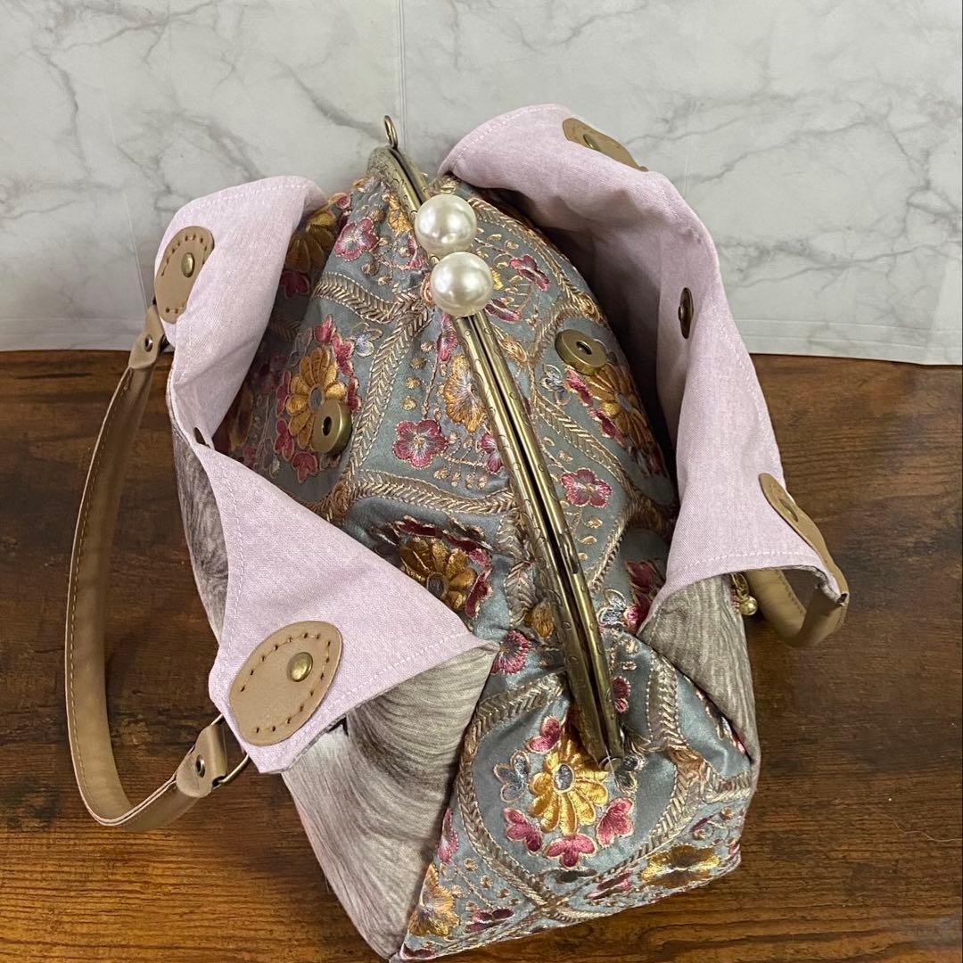 ☆*☆様 コヤンイサムチョン❤︎ルミちゃんのインド刺繍バッグ がま口バッグ ハン