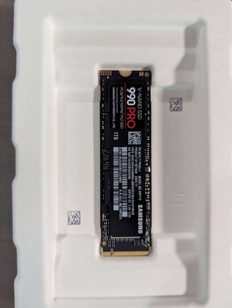内蔵型SSD Samsung 990 PRO 1TB PCIe SSD