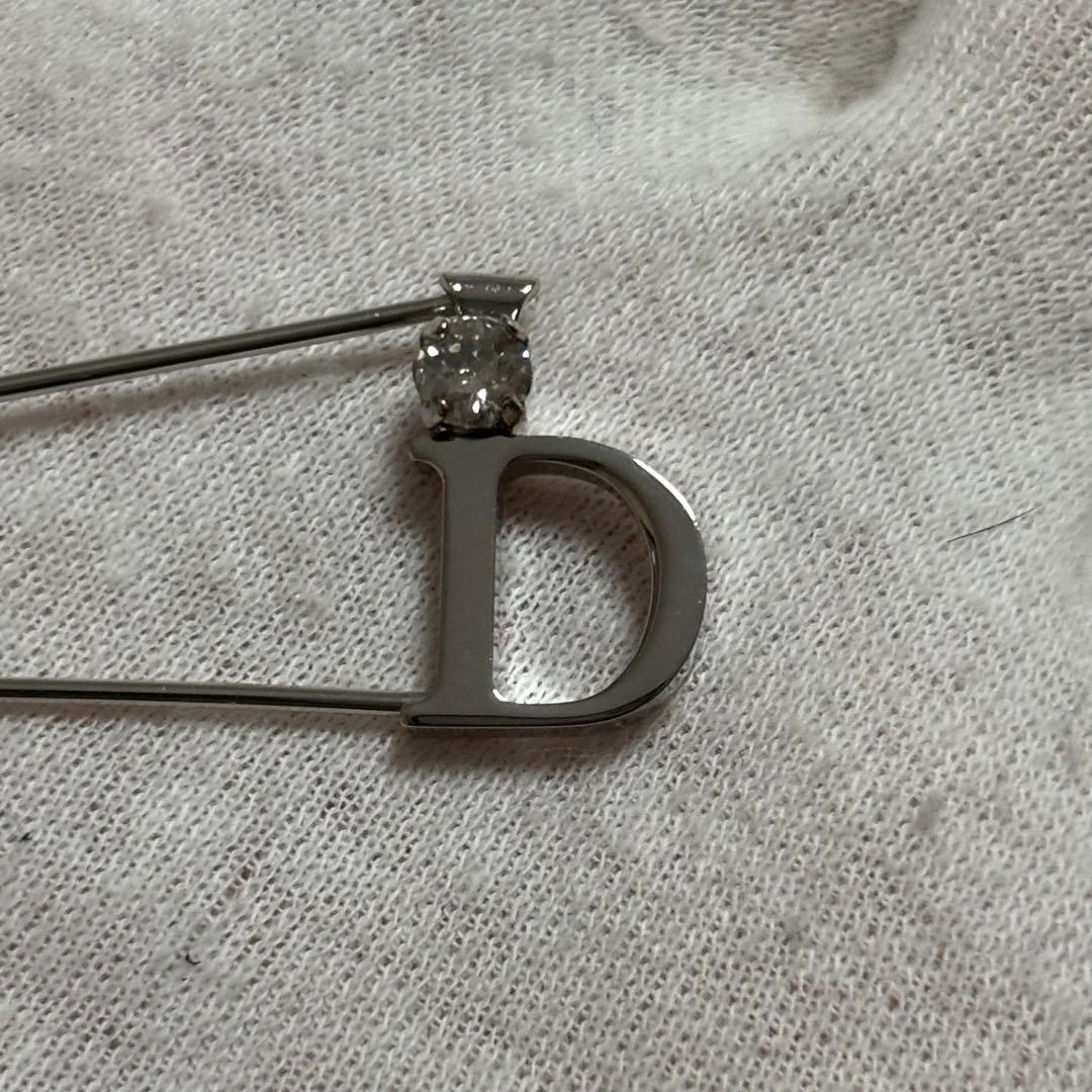 ［未使用級］現行　ディオール CD ICON ブローチ　安全ピン　クリスタル