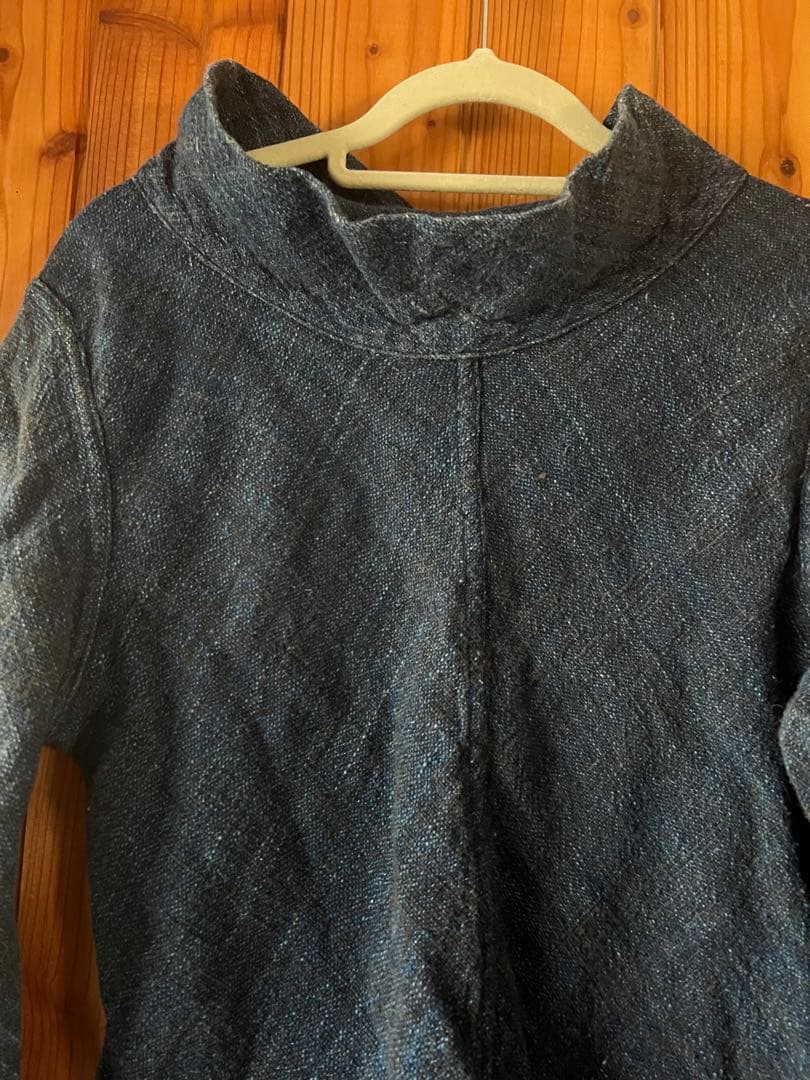 うさとの服 レディース サイズ4 紺色 カットソー オーガニック綿100%