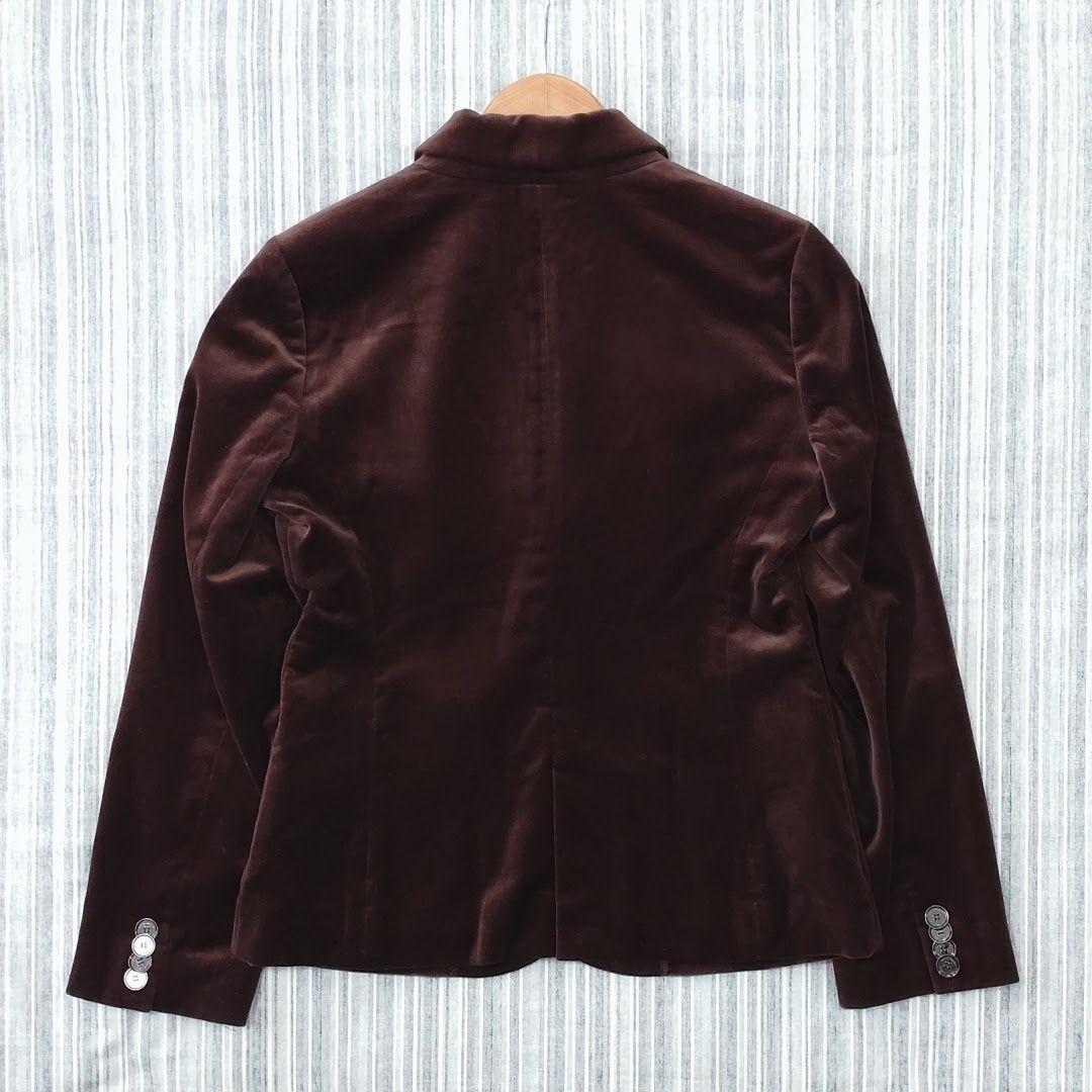 ★極美品★バーバリーブルーレーベル＊裏地チェック柄＊ベロアジャケット＊茶＊38