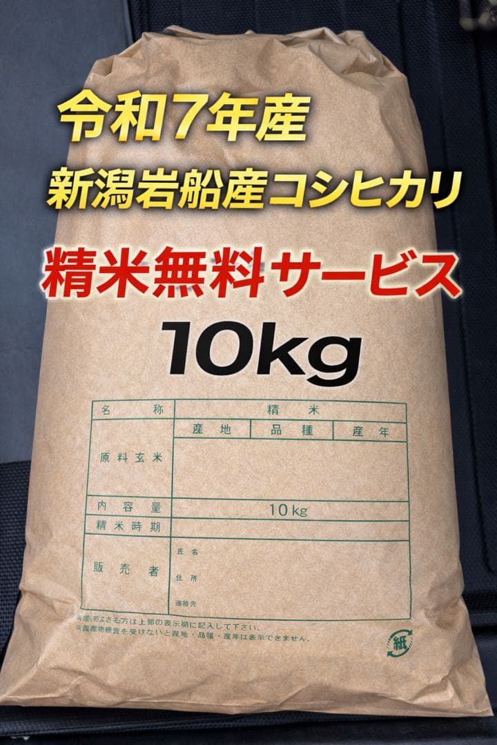 【新米】令和7年産　新潟県産　岩船産　コシヒカリ 10kg