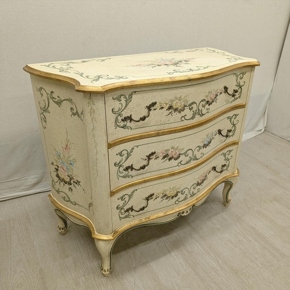 イタリア製　猫脚　リビングチェスト　ドロワー　チェスト　タンス　ペイント　B