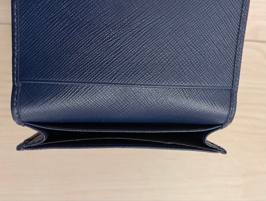 PRADA プラダ　ネイビー レザー 名刺入れ