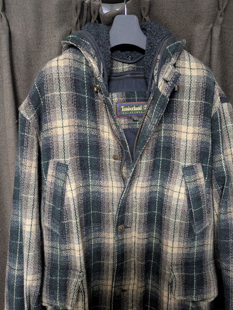 Timberland オンブレチェック ウール モッズコート 90s