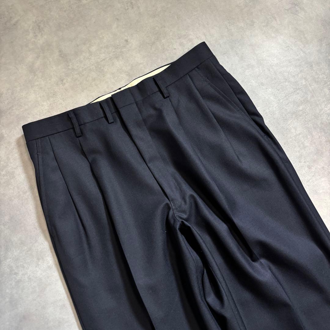 古着 90s CARVEN ワイドスラックス ブラック カシミヤ ウール パンツ