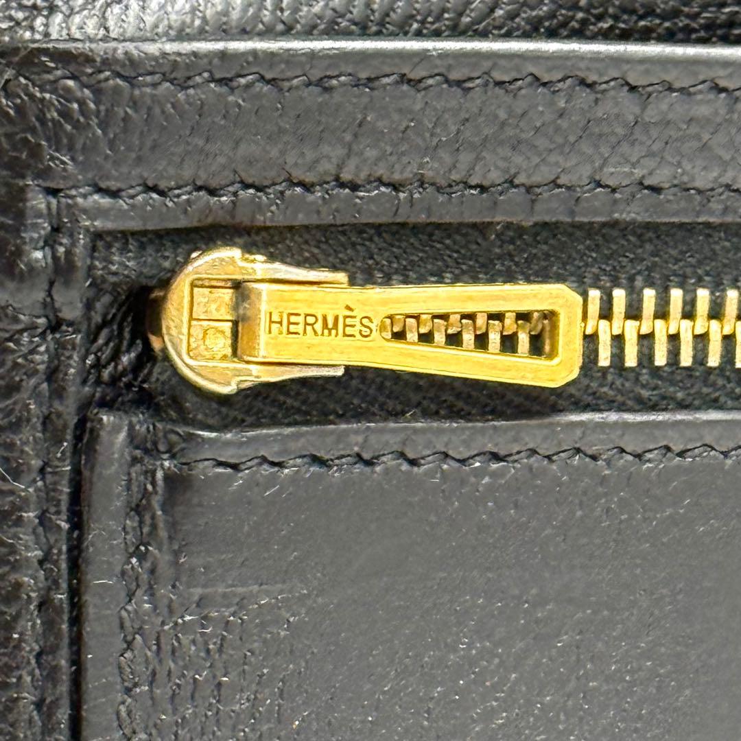 エルメス べアンスフレ クロコダイル アリゲーター 　ブラック 長財布 P21