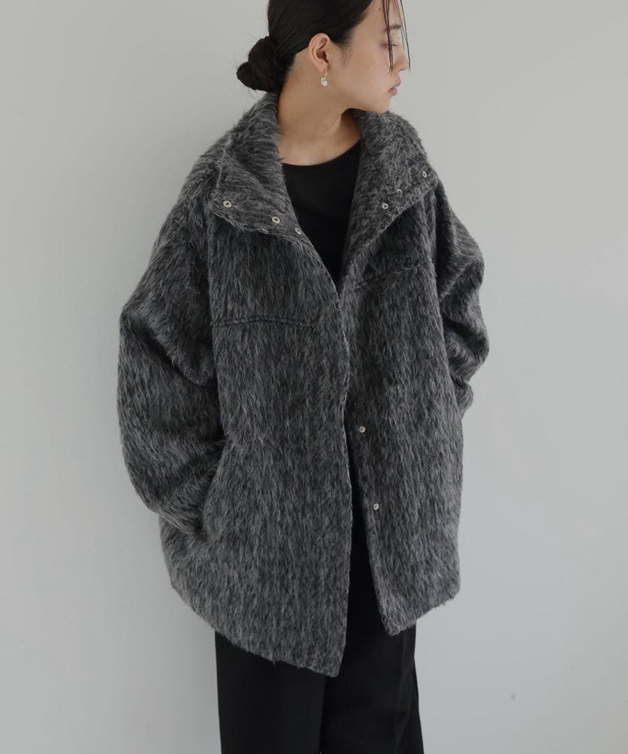 hellam シャギースタンドカラーコート