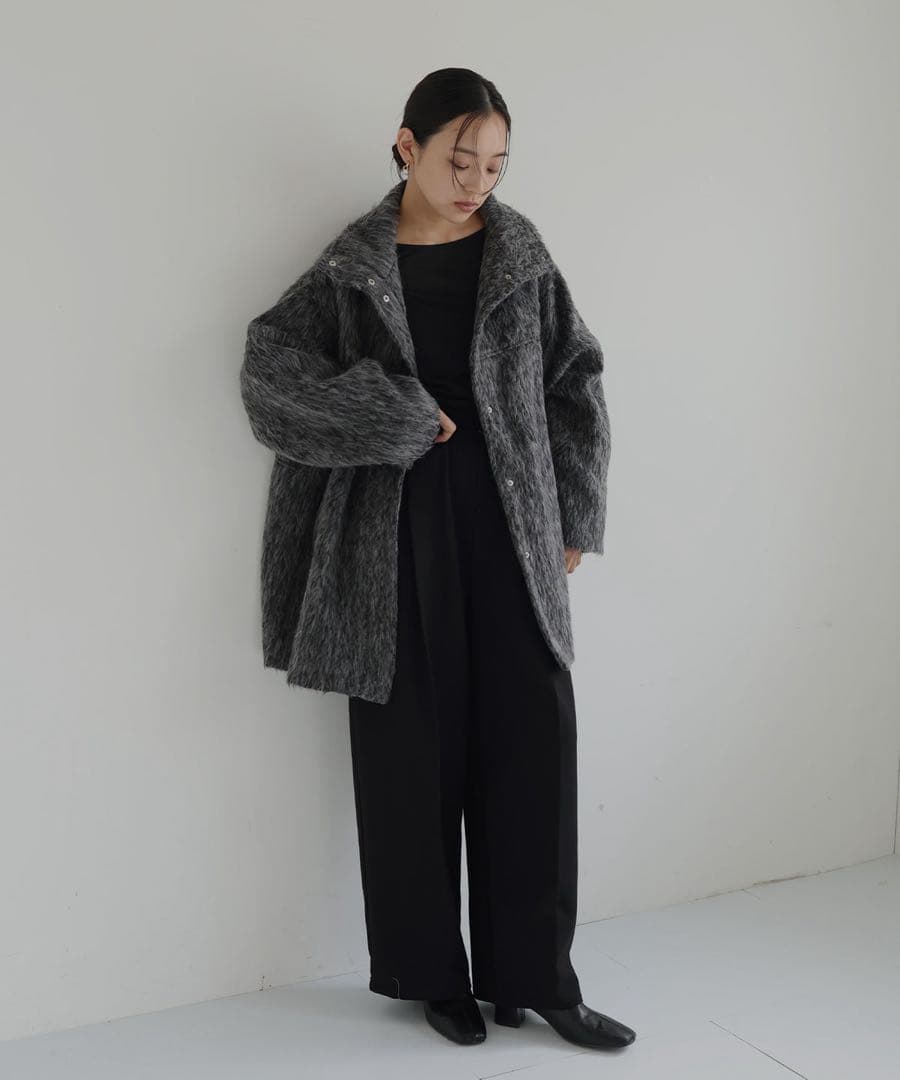 hellam シャギースタンドカラーコート