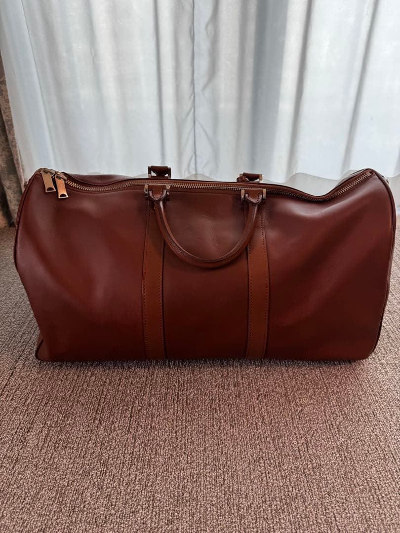 MB レザーハイエンドトラベルバッグ ブラウン ボストン