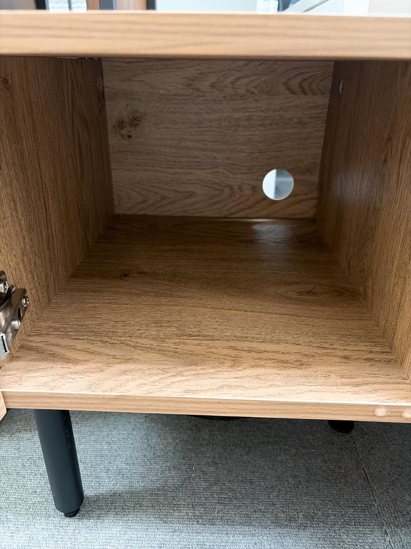 大阪京都限定 極美品 LOWYA ロウヤ ラタン調 木製テレビボード 机TV台