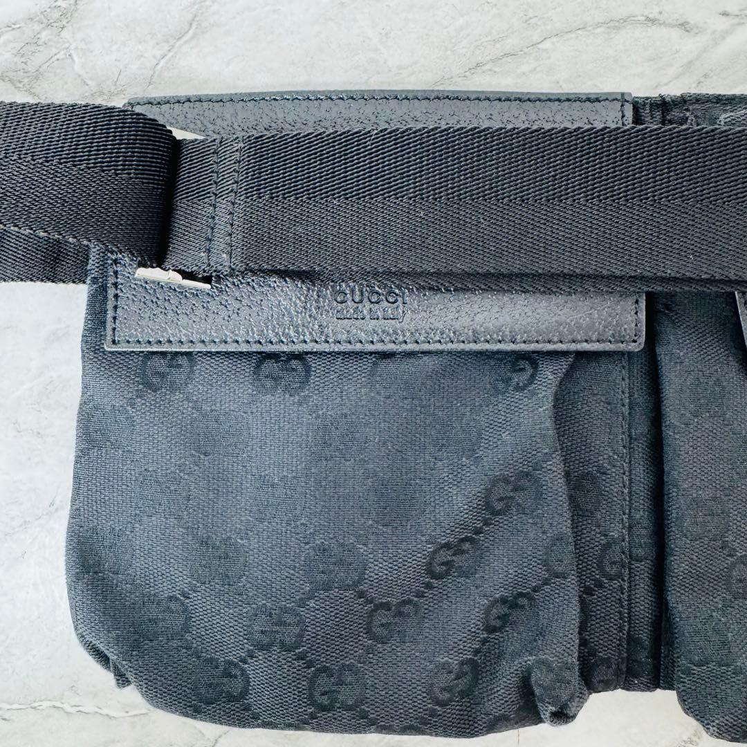 ✨GUCCI✨グッチ✨GG柄✨ロゴ✨ブラック✨ヴィンテージ✨ウエストポーチ✨