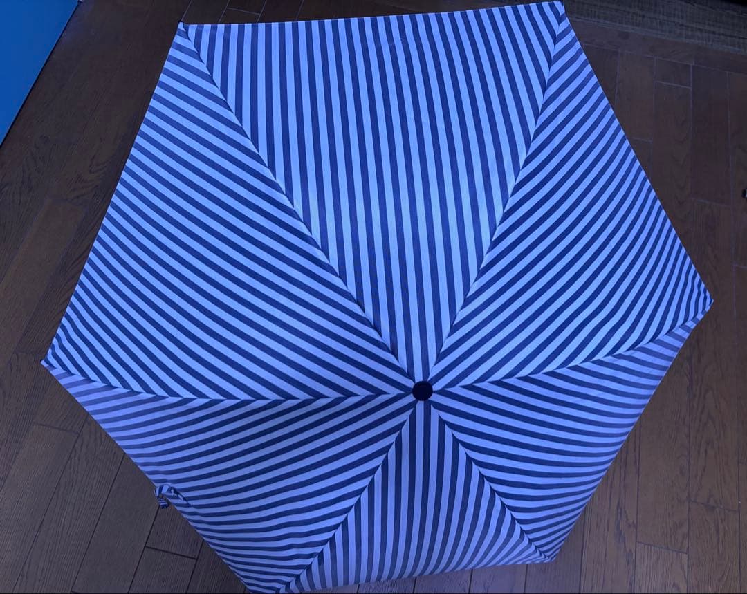 サンバリア100 折りたたみ日傘 2段折コンパクト / ストライプ(ネイビー)