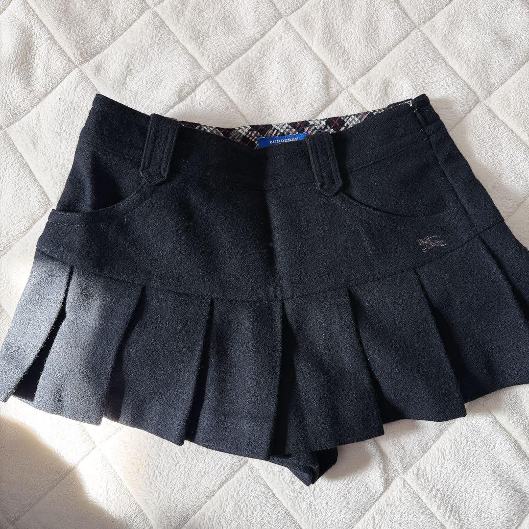 BURBERRY BLUE LABEL ブラックプリーツスカート 36