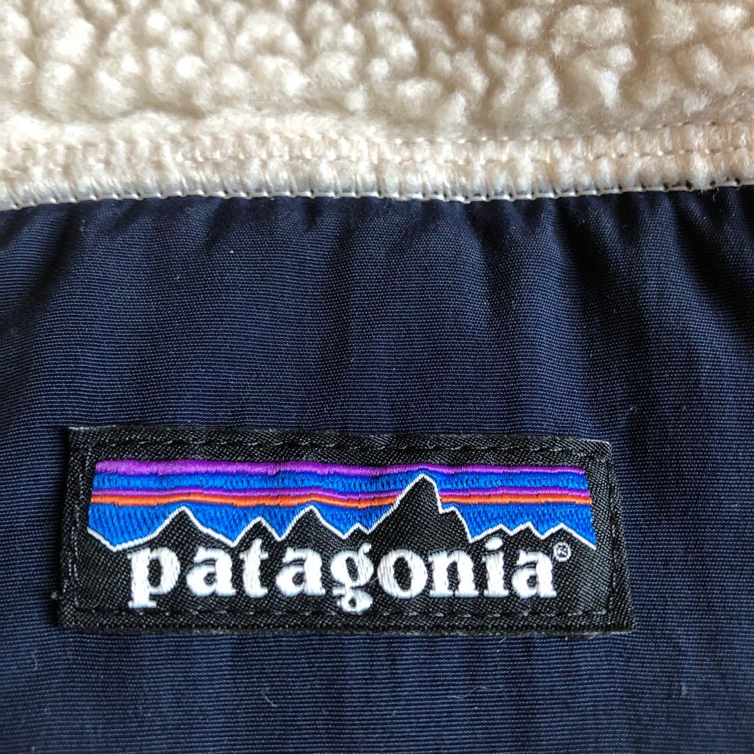 patagonia フリース ベスト M ホワイト/ネイビー【即日発送】