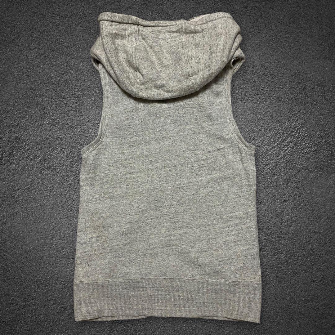 トップス goa big hooded sweat double zip up vest