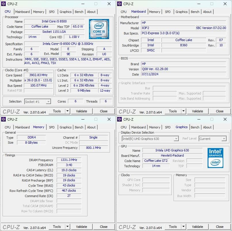 特価★HP ProDesk 400 G5 i5-8500/8GB/SSD128