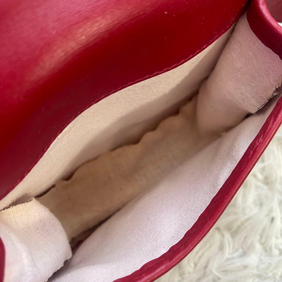 GUCCI ホースビット スエード ボディバッグ 斜めがけ レザー レッド