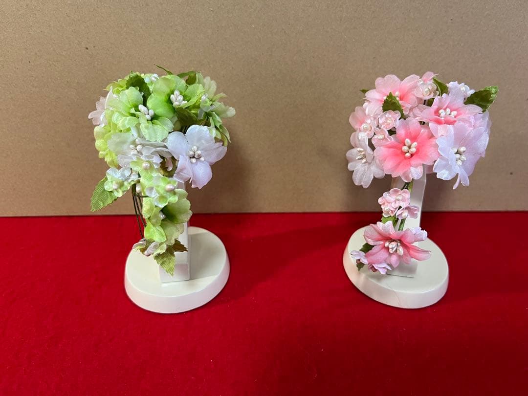 収納式親王飾り　白桜　セット