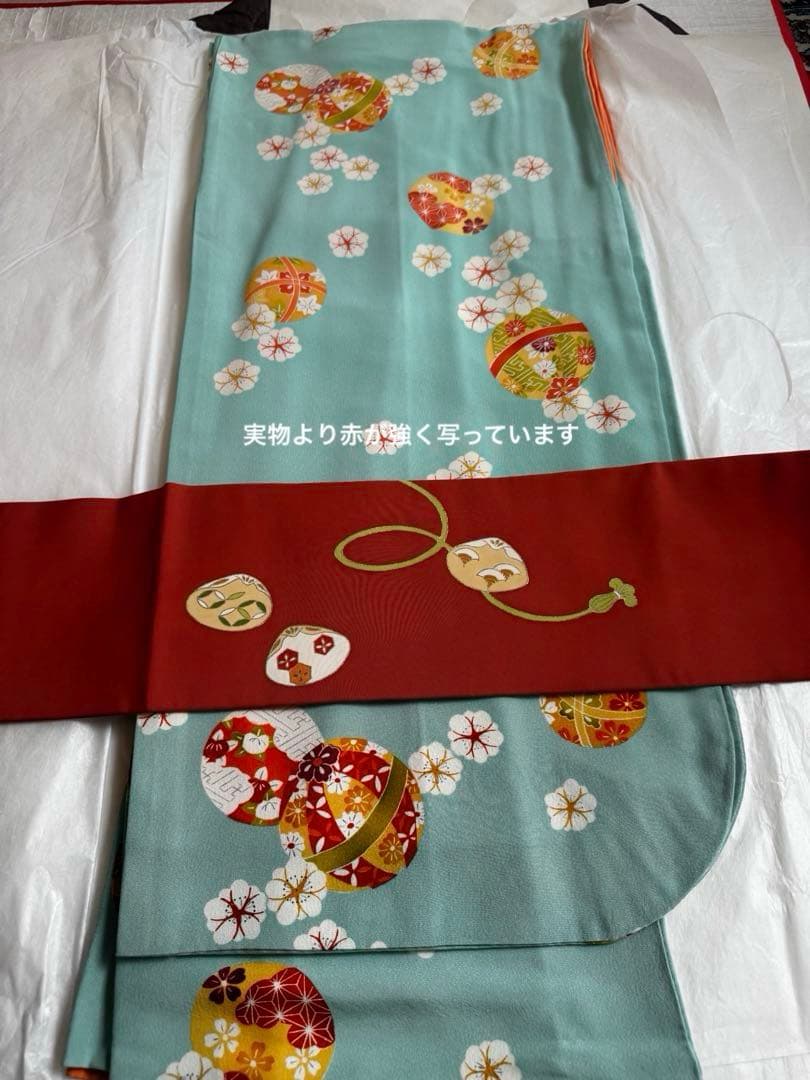 志ま亀　オレンジ地　塩瀬　名古屋帯　貝桶柄