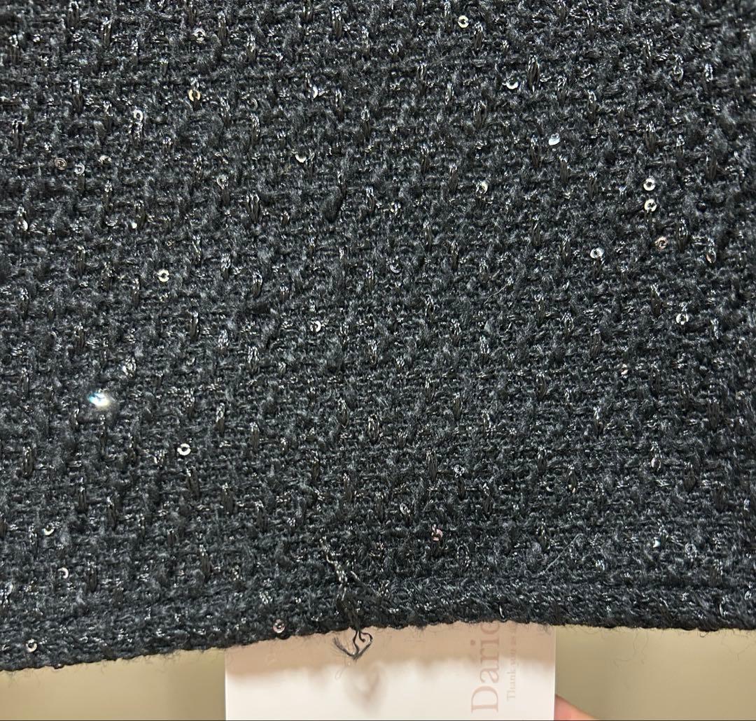 【LEJA】花柄レースカラースパンコール刺繍Aラインフレアドレスワンピース