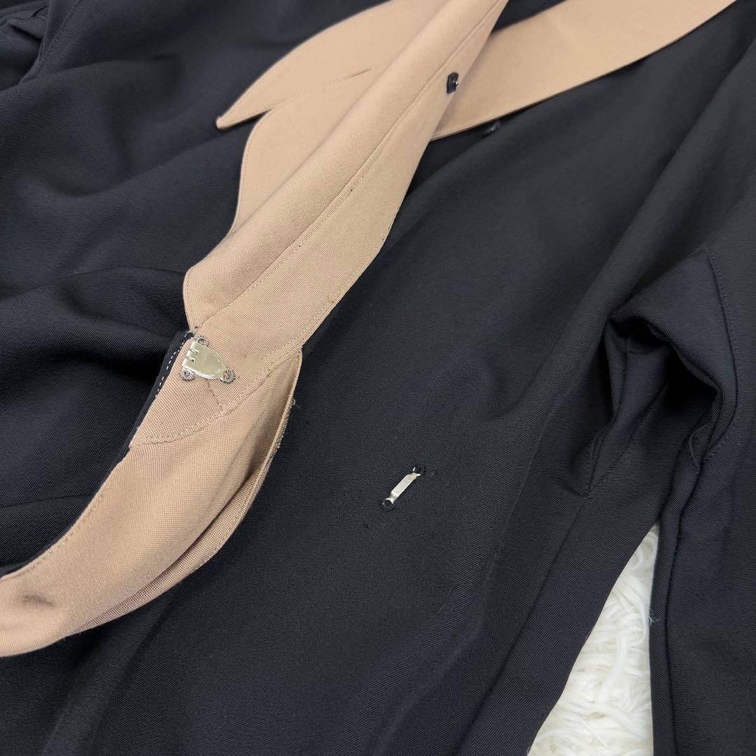 美品 ティエリーミュグレー オールド コート ウールギャバジン ワンピース 黒