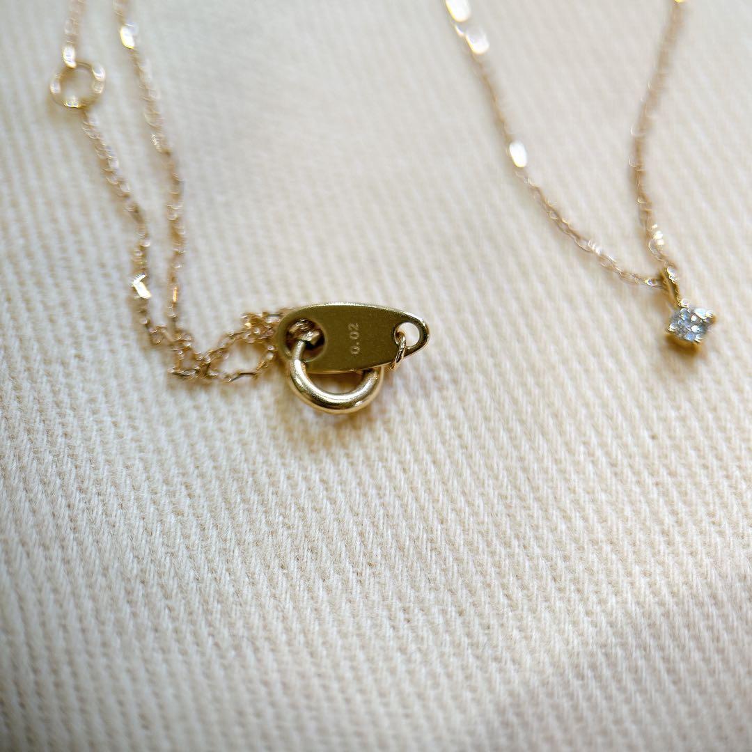 ete K10PG レイヤー ダイヤモンドネックレス 箱付き