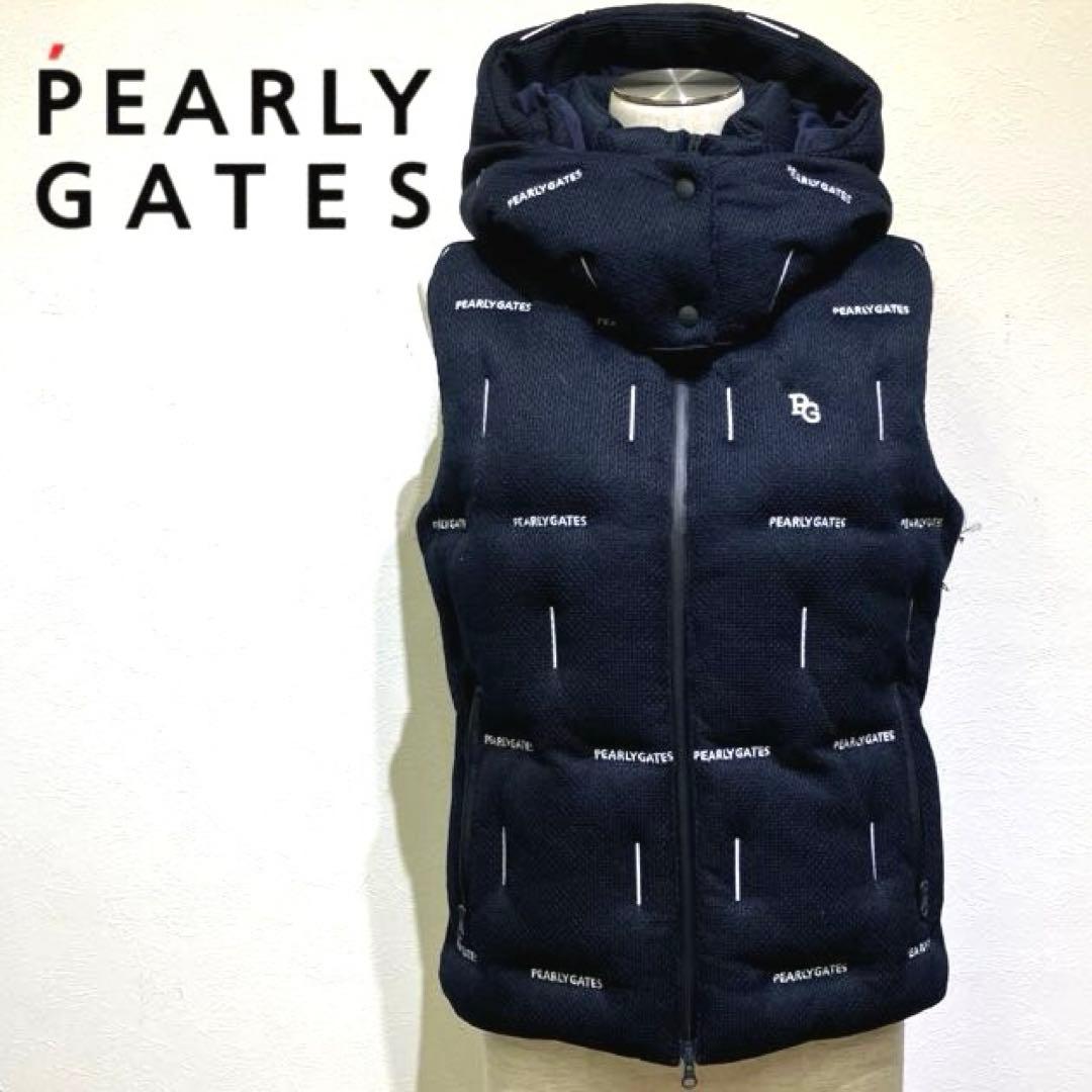 BAN 　PEARLY GATES フード付きベスト サイズ0 ロゴ刺繍